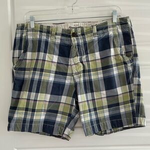 Abercrombie & Fitch Men's Vintage Plaid Button Fly Shorts Sz 36 Preppy Academia